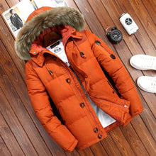 Load image into Gallery viewer, Brand Winter Jacket Men White Duck Down Parkas Jacket Men's Thick Warm Snow Parka Jacket Overcoat Windbreaker Hooded Warm Parkas