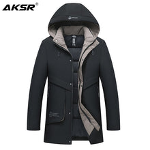Load image into Gallery viewer, AKSR Men's Winter Jacket Coat Plus Size Thick Warm Hooded Parka Winter Male Jacket Men Long Coat Windbreakers Abrigo Hombre 2019