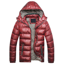 Load image into Gallery viewer, Winter Jacket Men Fashion Hooded Male Jacket Mens Solid Color Thick Jackets Coats Winter Parkas Hooded for warmth Down jackets