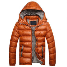 Load image into Gallery viewer, Winter Jacket Men Fashion Hooded Male Jacket Mens Solid Color Thick Jackets Coats Winter Parkas Hooded for warmth Down jackets