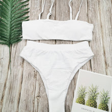 Load image into Gallery viewer, Sexy High Waist Bikini Set Swimsuit Popular Swimming Suit Biquini Two Pieces Solid High Quality Swimwear Women Fashion Beachwear