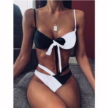 Load image into Gallery viewer, 2019 Sexy Women High Waist Bikini Swimsuit Swimwear Female Bandeau Thong Brazilian Biquini Bikini Set Bathing Suit Bather