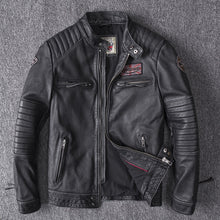 Load image into Gallery viewer, Men&#39;s Winter Real Genuine Leather Jackets Motorcycle Flight Pilot Bomber Jackets For Men Natural Leather Male Aviator Coats 2019
