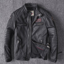 Load image into Gallery viewer, Men&#39;s Winter Real Genuine Leather Jackets Motorcycle Flight Pilot Bomber Jackets For Men Natural Leather Male Aviator Coats 2019
