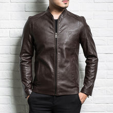 Load image into Gallery viewer, Men genuine leather jacket 2019 new spring and autumn slim zipper male split leather jacket teenager boy black brown P05
