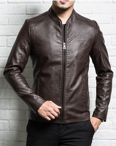 Men genuine leather jacket 2019 new spring and autumn slim zipper male split leather jacket teenager boy black brown P05