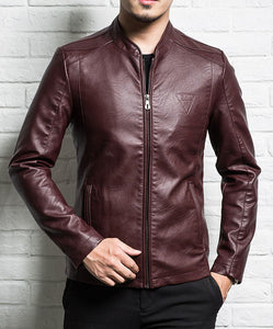 Men genuine leather jacket 2019 new spring and autumn slim zipper male split leather jacket teenager boy black brown P05