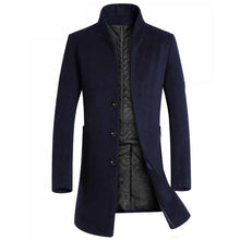 Load image into Gallery viewer, Winter Wool Jacket Men&#39;s High-quality Wool Coat casual Slim collar wool coat Men&#39;s long cotton collar trench coat
