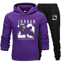 Load image into Gallery viewer, New Men Hoodies Suit Jordan 23 Tracksuit Sweatshirt Suit Fleece Hoodie+Sweat pants Jogging Homme Pullover 3XL Sporting Suit Male
