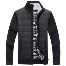 Load image into Gallery viewer, Winter Men&#39;s Fleece Sweater Coat Thick Patchwork Wool Cardigan Muscle Fit Knitted Jackets Fashionable Male Clothing for Autumn
