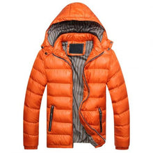 Load image into Gallery viewer, Winter Jacket Men Fashion Hooded Male  Jacket Mens Solid Color Thick Jackets Coats Winter Parkas Hooded for warmth Down jackets
