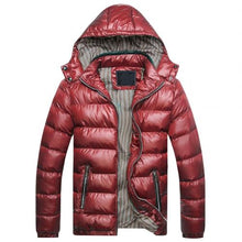 Load image into Gallery viewer, Winter Jacket Men Fashion Hooded Male  Jacket Mens Solid Color Thick Jackets Coats Winter Parkas Hooded for warmth Down jackets
