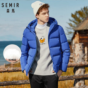 SEMIR Winter Jacket Men 2019 New Couples Thick Coats 90% Duck Down Ultra-light Slim Hooded Cotton-Padded Solid Outwear Man