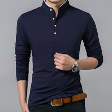 Load image into Gallery viewer, High Quality Men Polo Shirt Mens Long Sleeve Solid Polo Shirts Camisa Polos Masculina Popular Casual cotton Plus size S-3XL Tops
