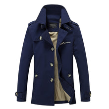 Load image into Gallery viewer, Spring Autumn Men&#39;s Long Thin Trench Coats Man Cotton Smart Casual Slim Fit Design Office Jackets Overcoat Plus Size M-5XL
