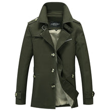 Load image into Gallery viewer, Spring Autumn Men&#39;s Long Thin Trench Coats Man Cotton Smart Casual Slim Fit Design Office Jackets Overcoat Plus Size M-5XL
